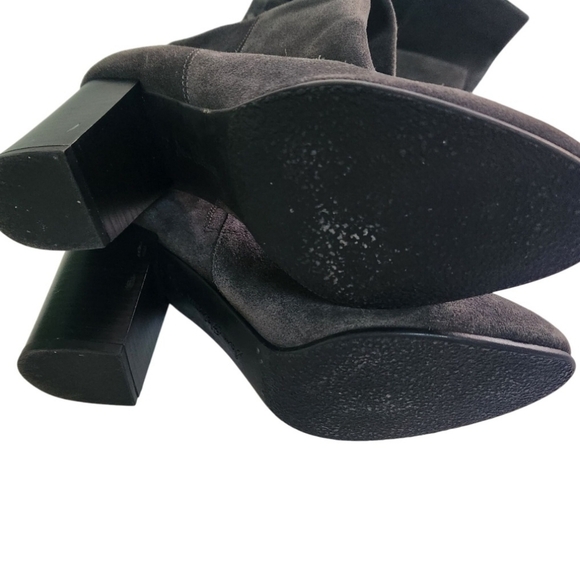 Sam Edelman Caprise Gray Suede Pull On Heeled Knee High Boots Size 8.5M - Picture 8 of 13